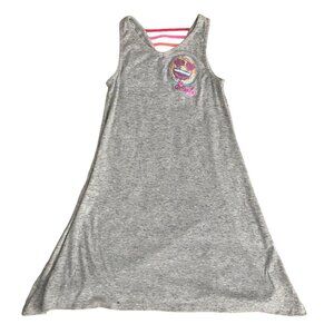 SO Girls Ribbed Tank Top Dress With Smiley Face Sequins-Gray-Size 12-GUC